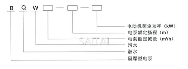 BQW防爆潜水泵型号说明